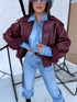 BORDEAUX "LOYALITY" leather imitation jacket 10366